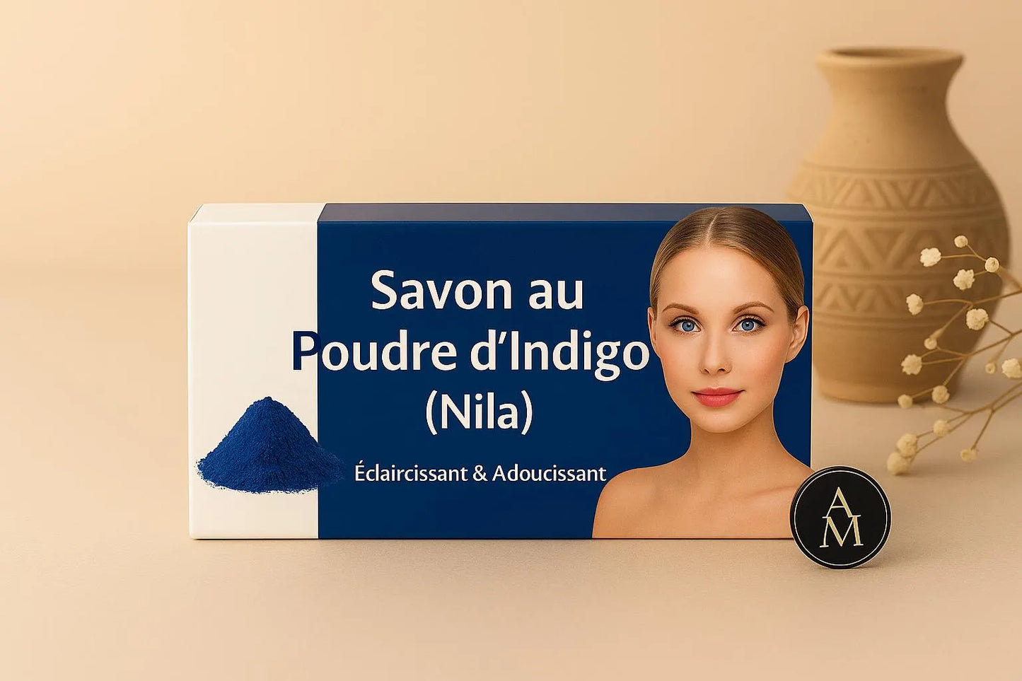 Savon au Nila Bleu – Soin Naturel Marocain pour Visage et Corps