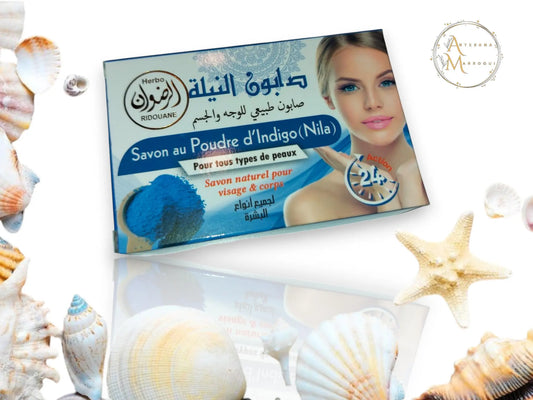 Savon au Nila Bleu – Soin Naturel Marocain pour Visage et Corps